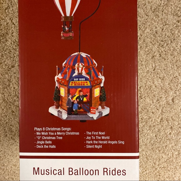 Musical Animated Balloon Rides Christmas Village Piece - Picture 5 of 6